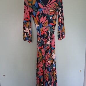 Boden Colorful Leaf Print Maxi Dress